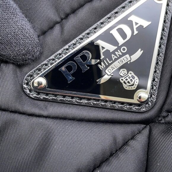 PRADA Padded Re-Nylon Tote Bag Size Small Nylon/Leather Black 1BG436 - Picture 8 of 11